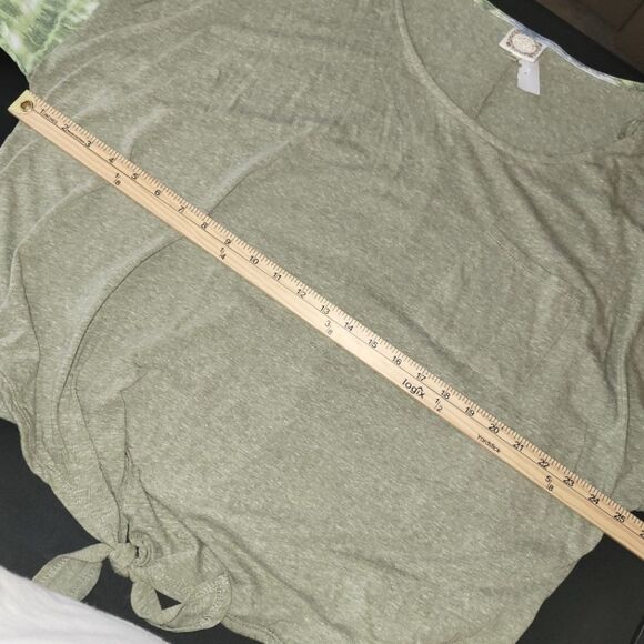 New TruSelf Boho Tie-Front Peasant Top 3X - Picture 8 of 10